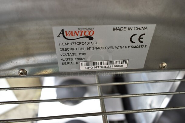 BRAND NEW SCRATCH AND DENT! Avantco CPO16TSGL Stainless Steel Countertop Pizza / Snack Oven with Adjustable Thermostatic Control and Glass Door. 120 Volts, 1 Phase. Tested and Working! - Image 4 of 4