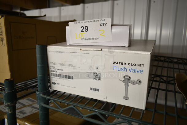 Lot of 2 BRAND NEW SCRATCH AND DENT! Items; Zurn 6000AV-ONE AquaVantage AV Exposed Manual Diaphragm High Efficiency Toilet Flush Valve - 1.1 Gallons Per Flush and Zurn Z5972-COMB Closet Bolt.  - Image 2 of 4