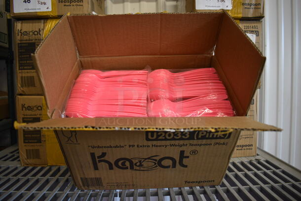 3 Boxes of BRAND NEW! Karat Extra Heavy Weight Pink Teaspoons. 3 Times Your Bid!
