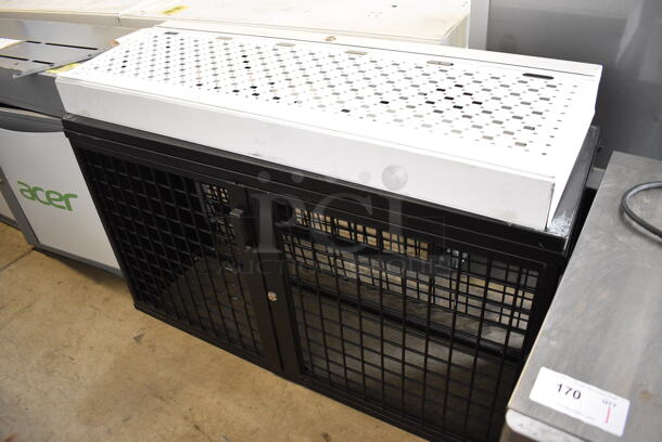 White and Black Metal Cage. 48x16.5x32