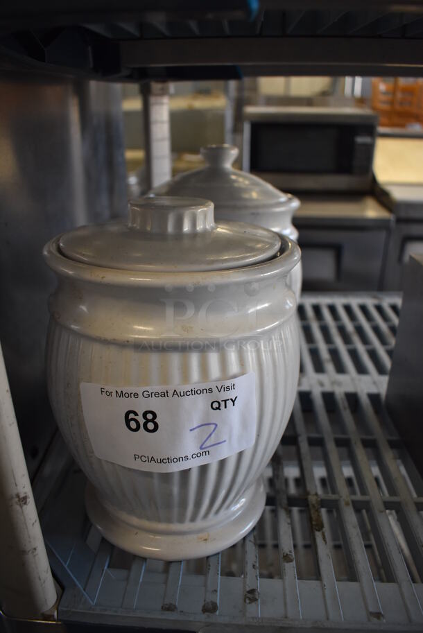 2 White Containers w/ Lid. 6.5x6.5x9. 2 Times Your Bid! - Image 2 of 5
