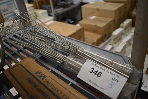 ALL ONE MONEY! Lot of 3 NEW Metal Whisks. Includes 18" - Image 1 of 3