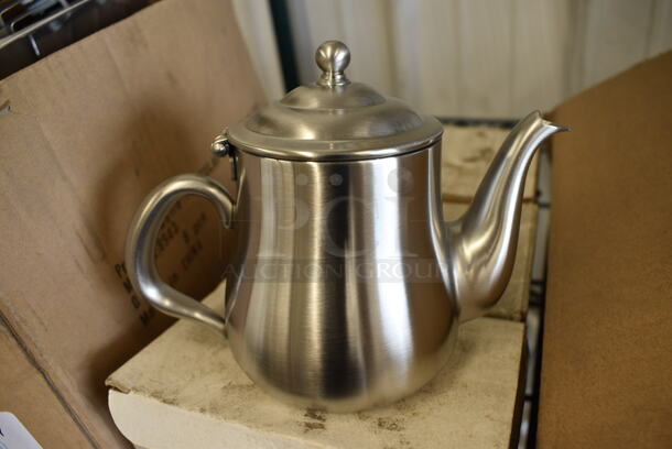 3 BRAND NEW IN BOX! Stainless Steel Teapots. 6x3x5. 3 Times Your Bid!