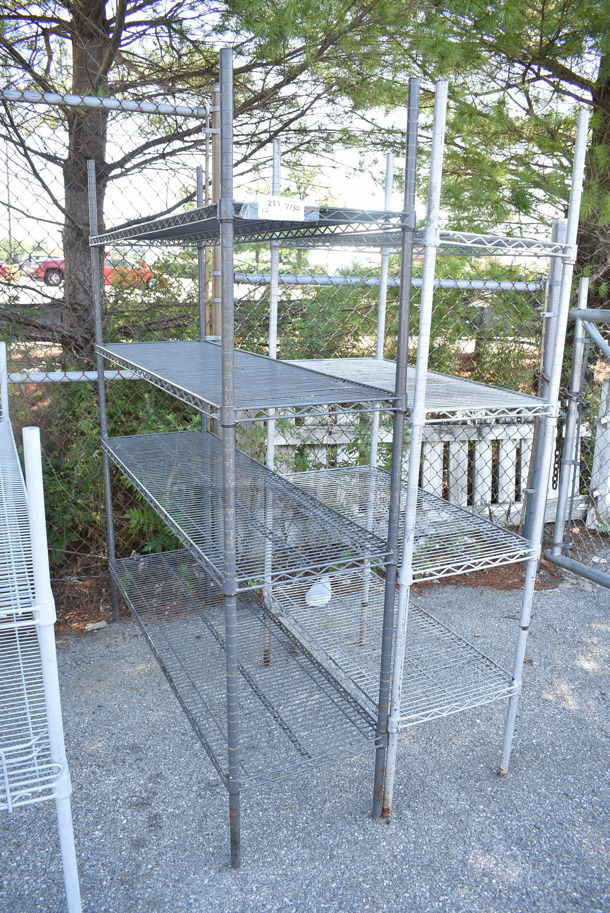 2 Wire 4 Tier Shelving Units. BUYER MUST DISMANTLE. PCI CANNOT DISMANTLE FOR SHIPPING. PLEASE CONSIDER FREIGHT CHARGES. 36x18x74, 60x18x74. 2 Times Your Bid!  - Image 3 of 3
