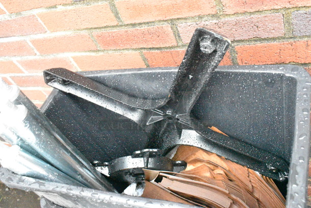2 BRAND NEW SCRATCH AND DENT! Lavex 475WH23BK Black Poly Slim Jim Trash Cans w/ Contents. 2 Times Your Bid!  - Image 4 of 7