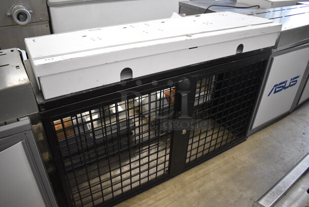 White and Black Metal Cage. 48x16.5x32