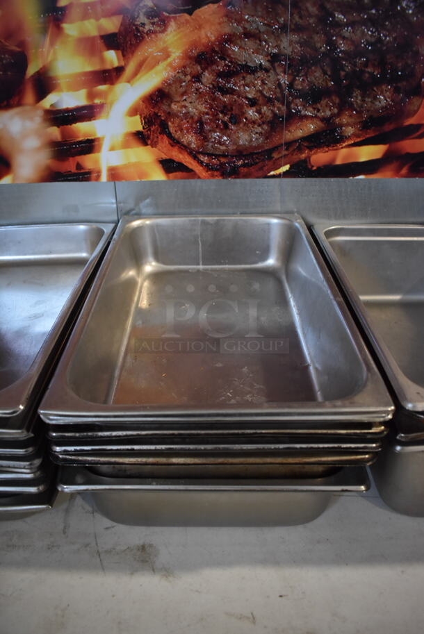 ALL ONE MONEY! Lot of 18 Various Stainless Steel Full Size Drop In Bins. 1/1x2.5, 1/1x4, 1/1x6 - Image 7 of 8