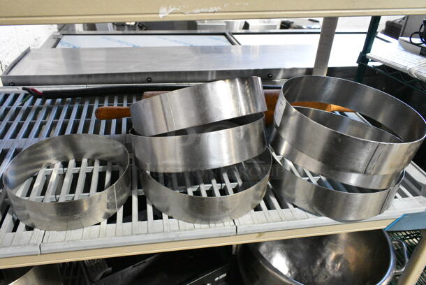 8 Various Items Including Wooden Rolling Pin and Metal Cake Collars. 8 Times Your Bid!  - Image 3 of 3