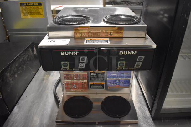 Bunn CDBC 2/2 TWIN Stainless Steel Commercial Countertop 4 Burner Coffee Machine. 120/208-240 Volts, 1 Phase. 16x18x20