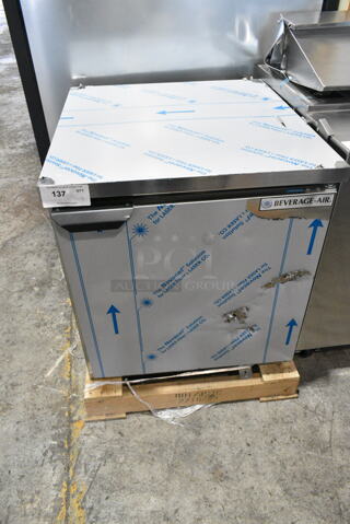 BRAND NEW SCRATCH AND DENT! Beverage Air WTF27AHC Stainless Steel Commercial Single Door Undercounter Freezer. 115 Volts, 1 Phase. Tested and Working!