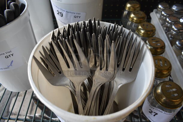 ALL ONE MONEY! Lot of Metal Forks in Poly Bin. 8.5" - Image 4 of 5