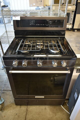 KitchenAid KFGG500EBS2 Metal Natural Gas Powered 4 Burner Range w/ Oven. 