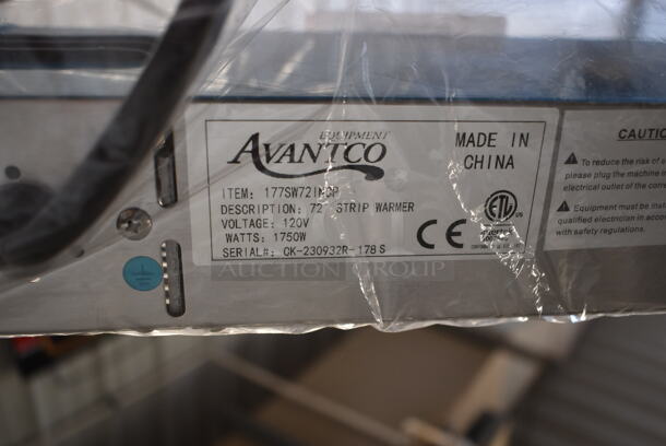 BRAND NEW SCRATCH AND DENT! 2023 Avantco 177SW72INCP 72" High Wattage Strip Warmer with Adjustable Infinite Controls and Cord. 120 Volts, 1 Phase.  - Image 4 of 4