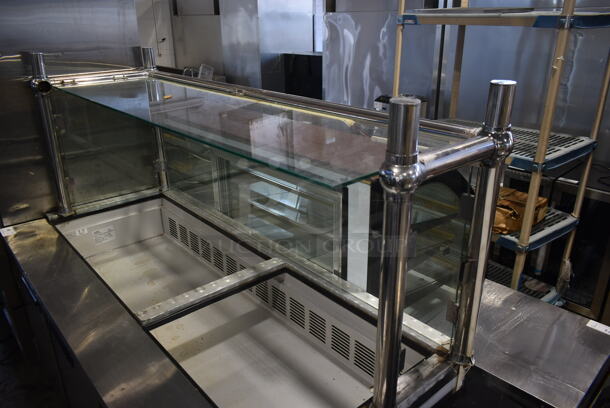 2015 Leader ESLM72S/C Stainless Steel Commercial Prep Table w/ Glass Over Shelf on Commercial Casters. 115 Volts, 1 Phase. Tested and Working! - Image 3 of 8