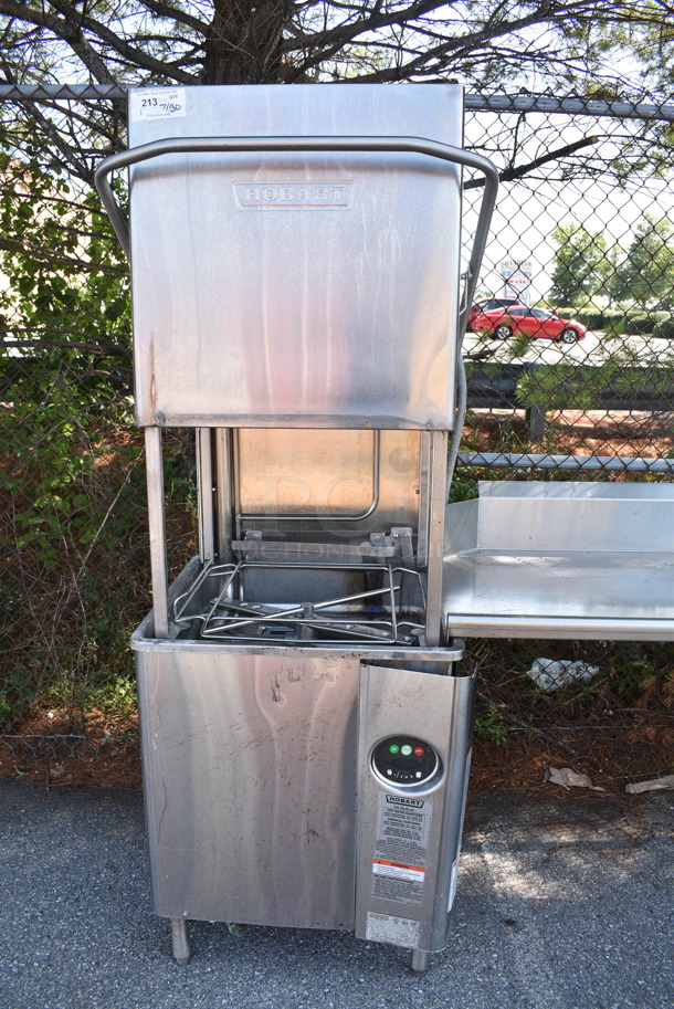 Hobart Stainless Steel Commercial Straight Pass Through Dishwasher w/ Right Side Clean Side Dishwasher Table. 208-240 Volts, 3 Phase.  - Image 3 of 9