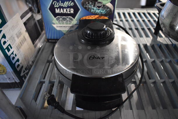 IN ORIGINAL BOX! Oster CKSTWP1-CN Metal Countertop Waffle Machine. 120 Volts, 1 Phase. 8x9.5x4.5