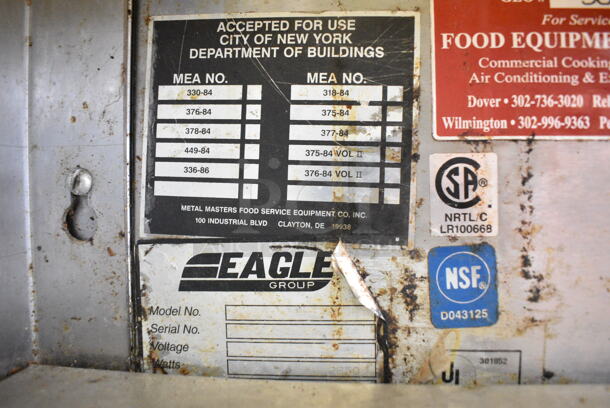 Eagle Stainless Steel Commercial 4 Well Steam Table Frame w/ Under Shelf. Cannot Test Due To Missing Power Cord - Image 5 of 5