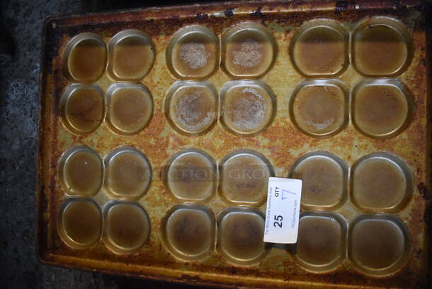 7 Metal 24 Compartment Baking Pans. 18x26x1.5. 7 Times Your Bid! - Image 2 of 3