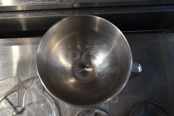 ALL ONE MONEY! Lot of Metal Mixing Bowl, 4 Food Processor Blades and Clear Cover - Image 4 of 5