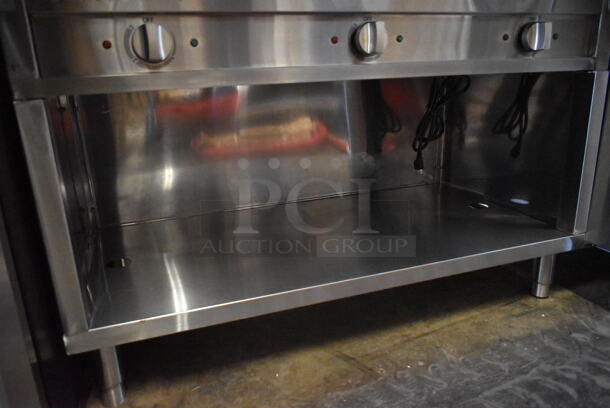 BRAND NEW SCRATCH AND DENT! 2023 ServIt 423EST3WSPB Stainless Steel Commercial Floor Style Electric Powered 3 Pan Sealed Well Electric Powered Partially Enclosed Base Steam Table. 120 Volts, 1 Phase. Tested and Working! - Image 9 of 9