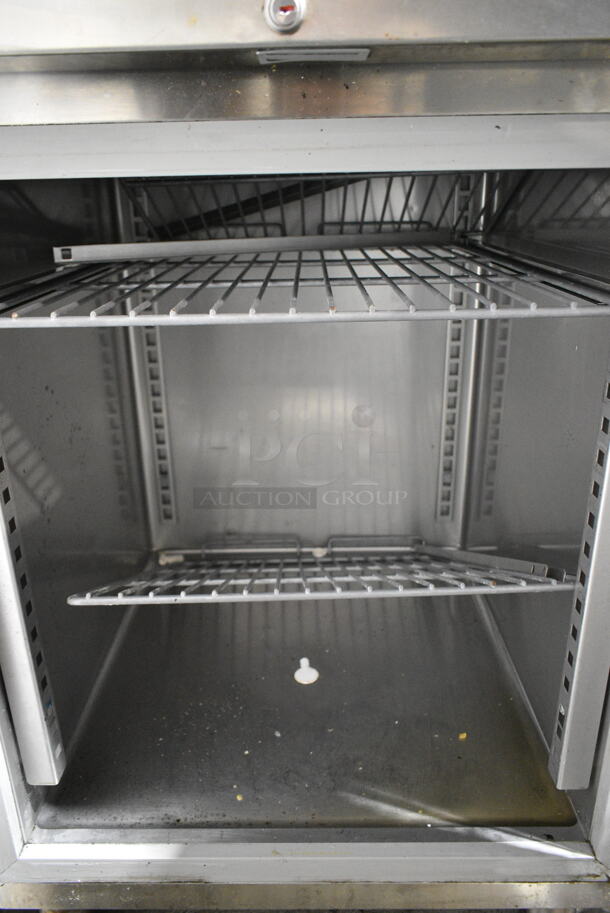Electrolux RH06RE2HU Stainless Steel Commercial 2 Half Size Door Reach In Cooler w/ Racks. 120 Volts, 1 Phase. Tested and Powers On But Does Not Get Cold - Image 3 of 6