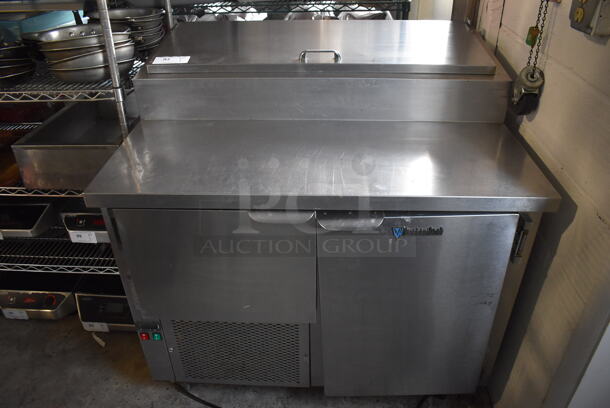 CustomCool Stainless Steel Commercial Pizza Prep Table. 42x34x44. Tested and Powers On But Does Not Get Cold