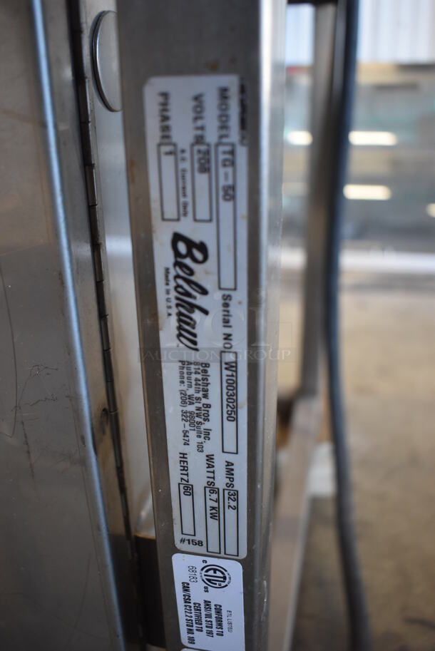 Belshaw Adamatic TG-50 Stainless Steel Commercial Floor Style Thermoglaze Icing Machine on Commercial Casters. Missing 1 Caster. 208 Volts, 1 Phase. 80x34x54 - Image 7 of 8
