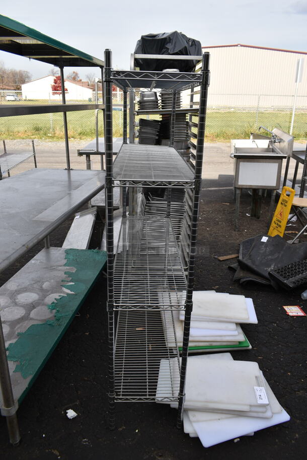 Chrome Finish 4 Tier Wire Shelving Unit. BUYER MUST DISMANTLE. PCI CANNOT DISMANTLE FOR SHIPPING. PLEASE CONSIDER FREIGHT CHARGES.
 - Image 2 of 2