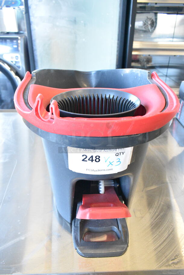 3 Items Including 2 Cedar Mop Buckets and Yellow Poly Wet Floor Caution Sign. 3 Times Your Bid!  - Image 4 of 6