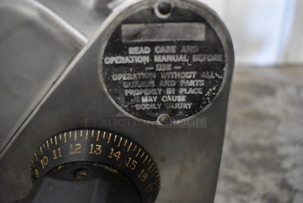 Globe Stainless Steel Commercial Countertop Automatic Meat Slicer w/ Blade Sharpener. 115 Volts, 1 Phase. Tested and Does Not Power On - Image 5 of 6