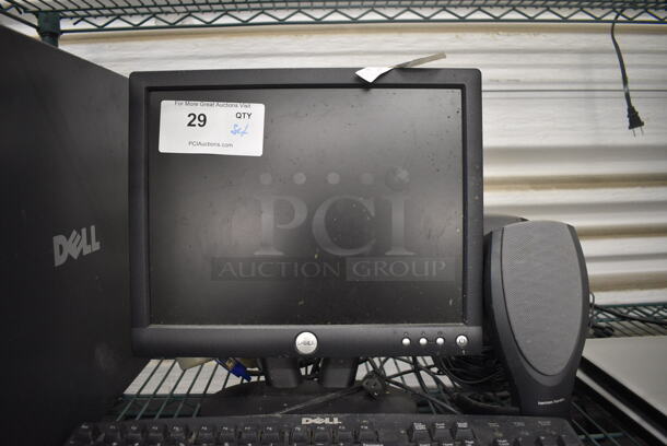 Dell 15" Computer Monitor, Dell Computer Tower, 2 Speakers and Keyboard - Image 2 of 4