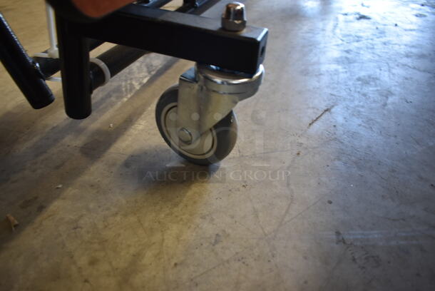 BRAND NEW SCRATCH AND DENT! Wood Pattern Folding Cafeteria Table on Commercial Casters. - Image 5 of 5