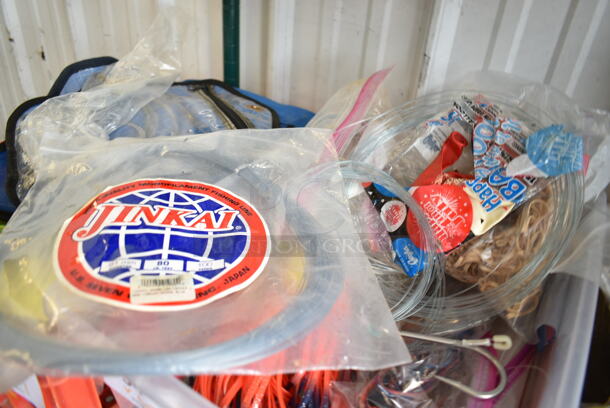 ALL ONE MONEY! Bin of Various Items Including Fishing Line and Fishing Lures - Image 2 of 8