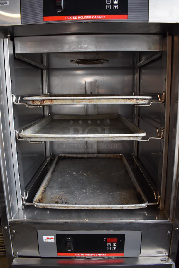 Carter Hoffmann Stainless Steel Commercial 2 Half Size Reach In Heated Holding Cabinet on Commercial Casters. 26.5x33x72. Tested and Working! - Image 7 of 11