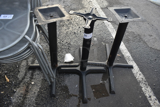 3 Various Black Metal Table Bases. Includes 24x29x28. 3 Times Your Bid! - Image 1 of 4