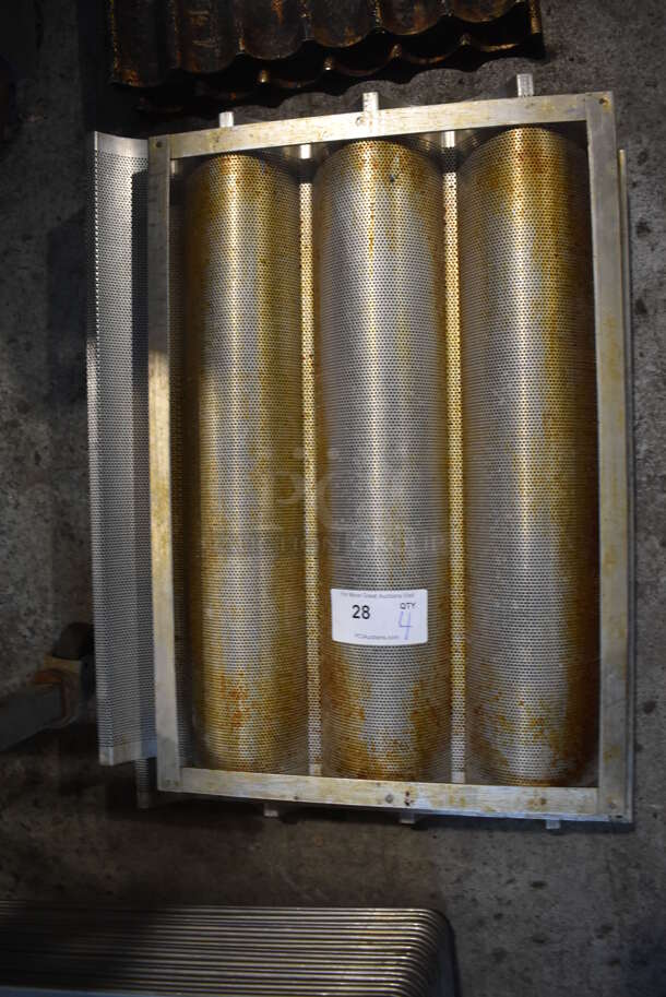 4 Metal Perforated 3 Loaf Baking Pans. 18x26x1. 4 Times Your Bid! - Image 3 of 3