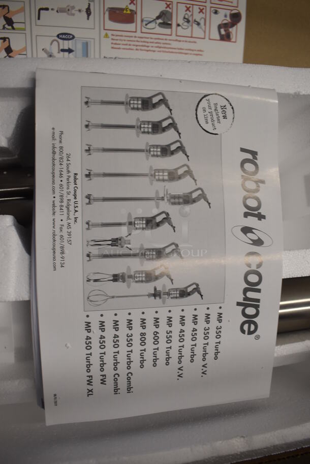 BRAND NEW IN BOX! Robot Coupe MP 450 Turbo Stainless Steel Commercial Immersion Blender. 7x5x33. Tested and Working! - Image 6 of 7