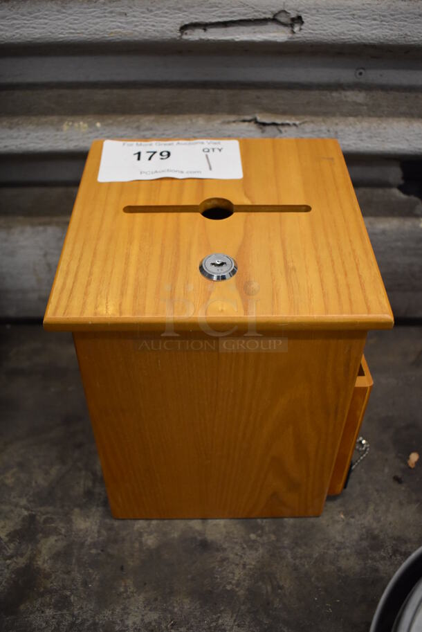 Wood Pattern Suggestion Box. 8x7x10 - Image 1 of 6