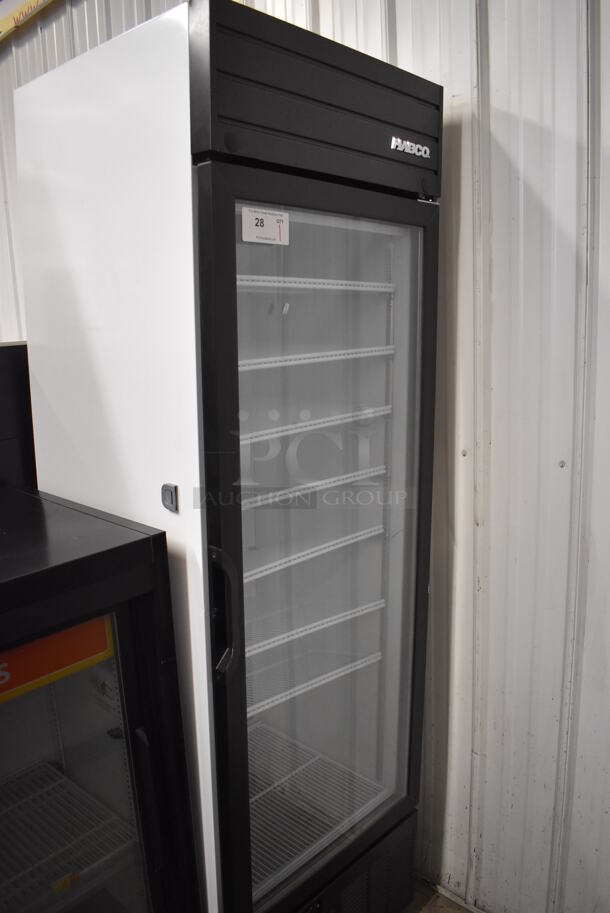 Habco SE18 Metal Commercial Single Door Reach In Cooler Merchandiser w/ Poly Coated Racks. 115 Volts, 1 Phase. 24x24x78. Tested and Working! - Image 1 of 4