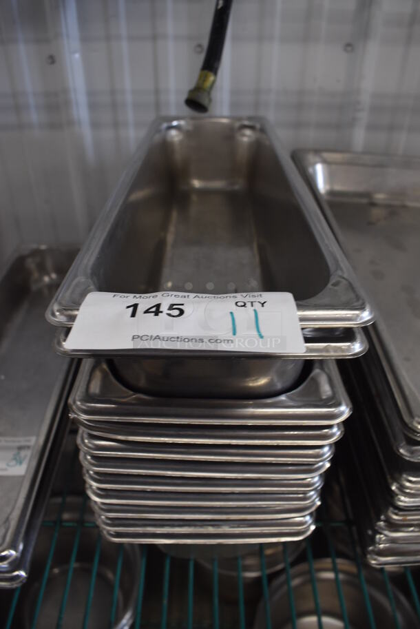 11 Stainless Steel Half Size Long Drop In Bins. 1/2Lx4. 11 Times Your Bid! - Image 1 of 3