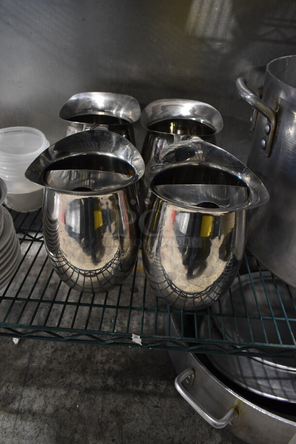4 Stainless Steel Pitchers. 4 Times Your Bid!