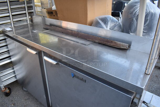 CustomCool Stainless Steel Commercial Table w/ 2 Doors, 2 Over Shelves and Order Holding Rod on Commercial Casters. 59x15x69 - Image 4 of 6