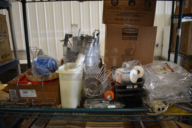 ALL ONE MONEY! Lot of Various BRAND NEW! Items Including Bins, Basket, Labels and Condiment Holders