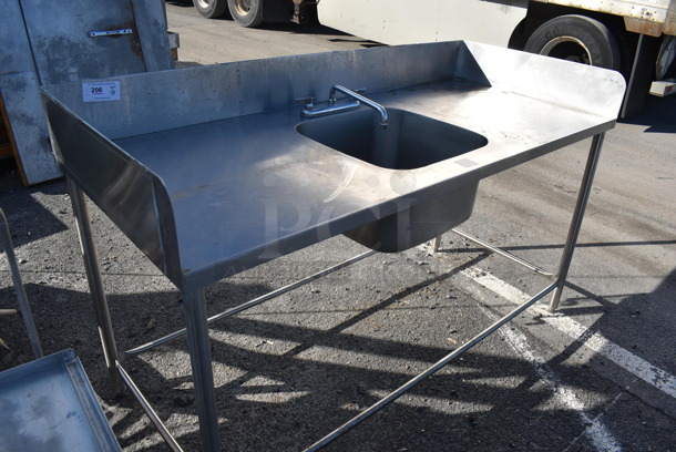 Stainless Steel Commercial Single Bay Sink w/ Faucet, Handles, Back Splash and Side Splash Guards. 71x31x43. Bay 19.5x19.5x11 - Image 4 of 4