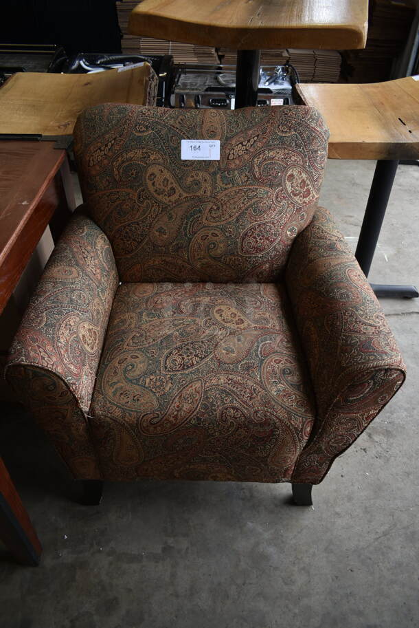 Paisley Patterned Arm Rest Chair. - Image 1 of 3