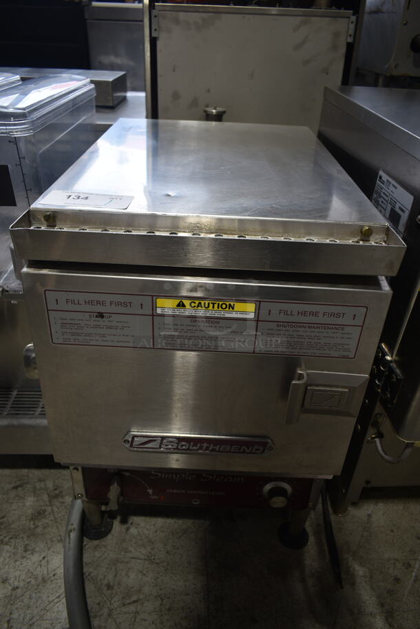 Southbend EZ-3 Stainless Steel Commercial Countertop Electric Powered Single Deck Steam Cabinet. 208 Volts, 3 Phase. 