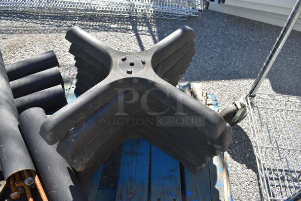PALLET LOT of Black Metal Table Base and Pieces for 8 More Black Metal Table Bases. 22x22x28 - Image 4 of 8
