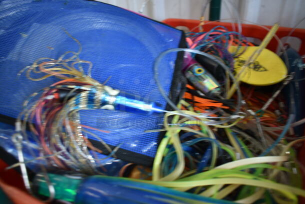 ALL ONE MONEY! Bin of Various Items Including Fishing Line and Fishing Lures - Image 6 of 10