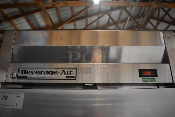 Beverage Model KR24-1AS Stainless Steel Commercial Single Door Reach In Cooler w/ Poly Coated Racks on Commercial Casters. 115 Volts, 1 Phase. 26x34.5x82.5. Tested and Working! - Image 3 of 5