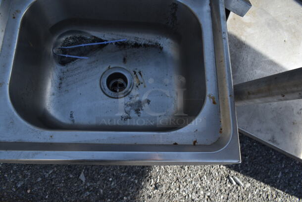 Stainless Steel Commercial Single Bay Wall Mount Sink w/ Faucet and Handles. - Image 2 of 3